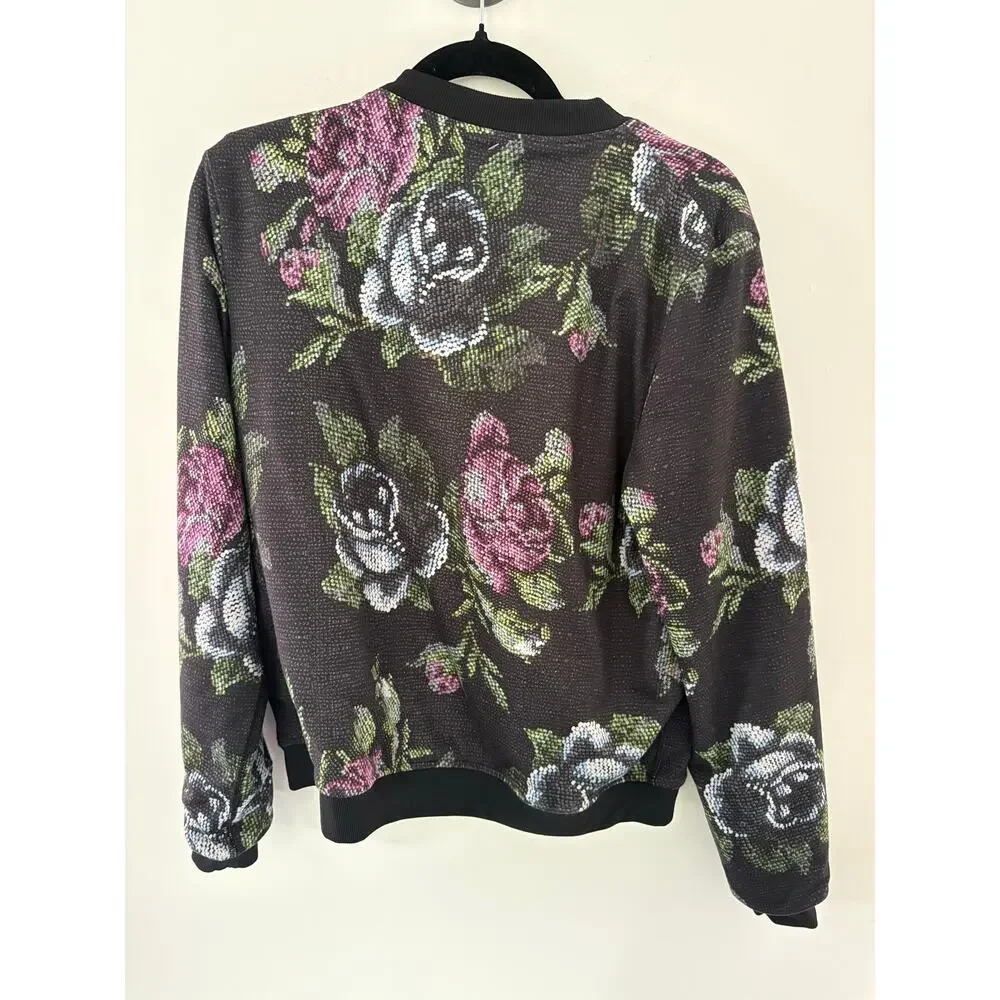 Lululemon Reversible Floral Print Full Zip Bomber Jacket Size 6